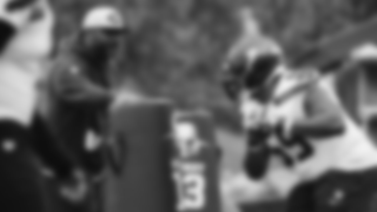 Seahawks nose tackle Bubba Thomas (69) practiced on Thursday, December 11, 2025 at the Virginia Mason Athletic Center.