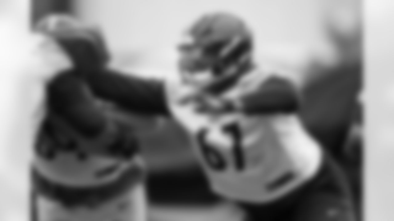 Pittsburgh Steelers offensive lineman Calvin Anderson (67) participates in the Organized Team Activities (OTAs), Tuesday May 27, 2025 at the UPMC Rooney Sports Complex. (Alysa Rubin / Pittsburgh Steelers)