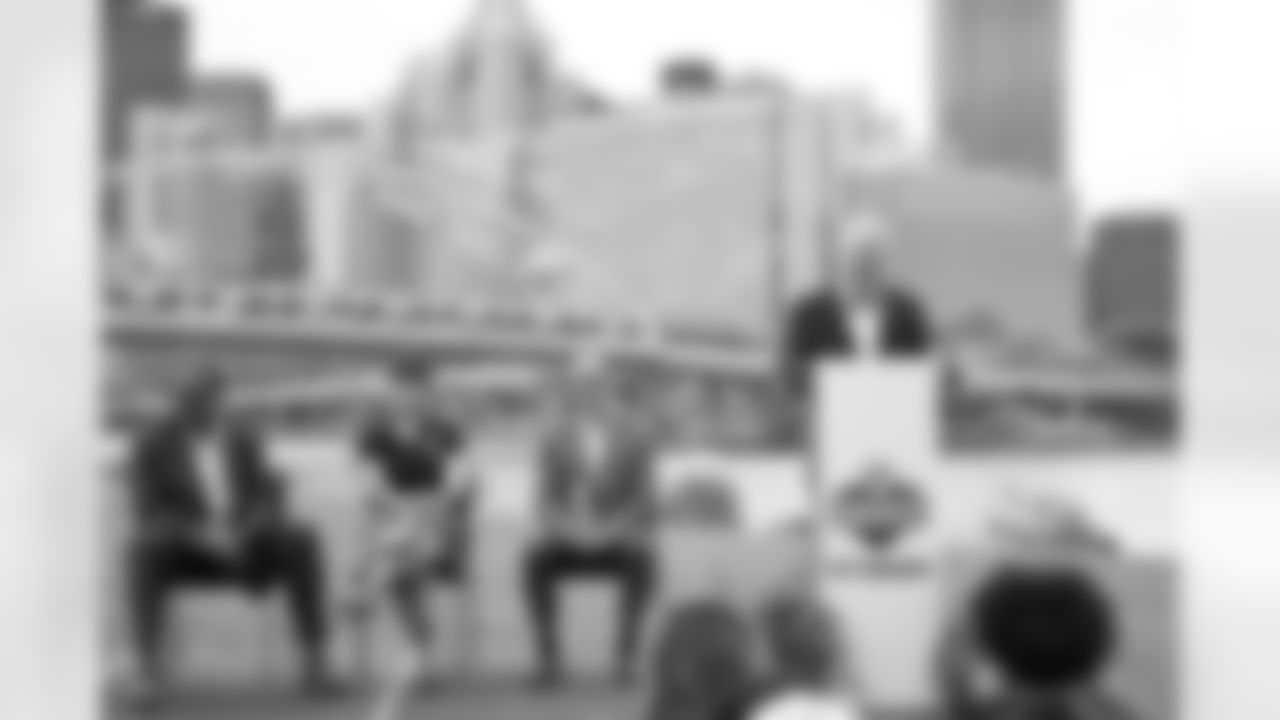 The Steelers, VisitPITTSBURGH, Allegheny County and the City of Pittsburgh unveiled a clock counting down to the 2026 NFL Draft on Monday May 12, 2025 in Pittsburgh, PA. (Karl Roser / Pittsburgh Steelers)
