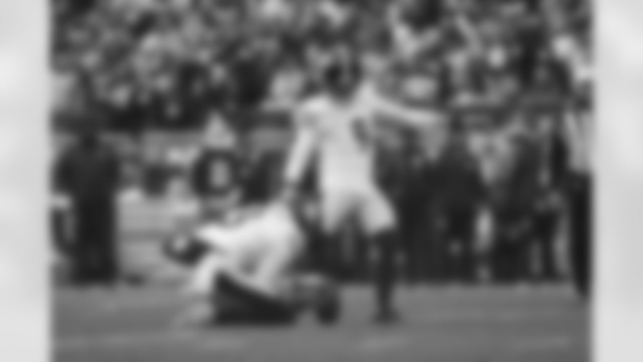 Pittsburgh Steelers punter Corliss Waitman (3) and Pittsburgh Steelers kicker Chris Boswell (9) during a regular season game between the Pittsburgh Steelers and the Cleveland Browns, Sunday, Dec. 28, 2025 in Cleveland, OH. (Taylor Ollason  / Pittsburgh Steelers)