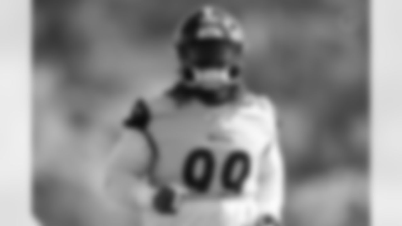 Pittsburgh Steelers defensive tackle Larry Ogunjobi (99) during practice at the UPMC Rooney Sports Complex preparing for a Week 6 matchup against the Las Vegas Raiders, Friday, Oct. 11, 2024 in Pittsburgh, PA. (Alysa Rubin / Pittsburgh Steelers)