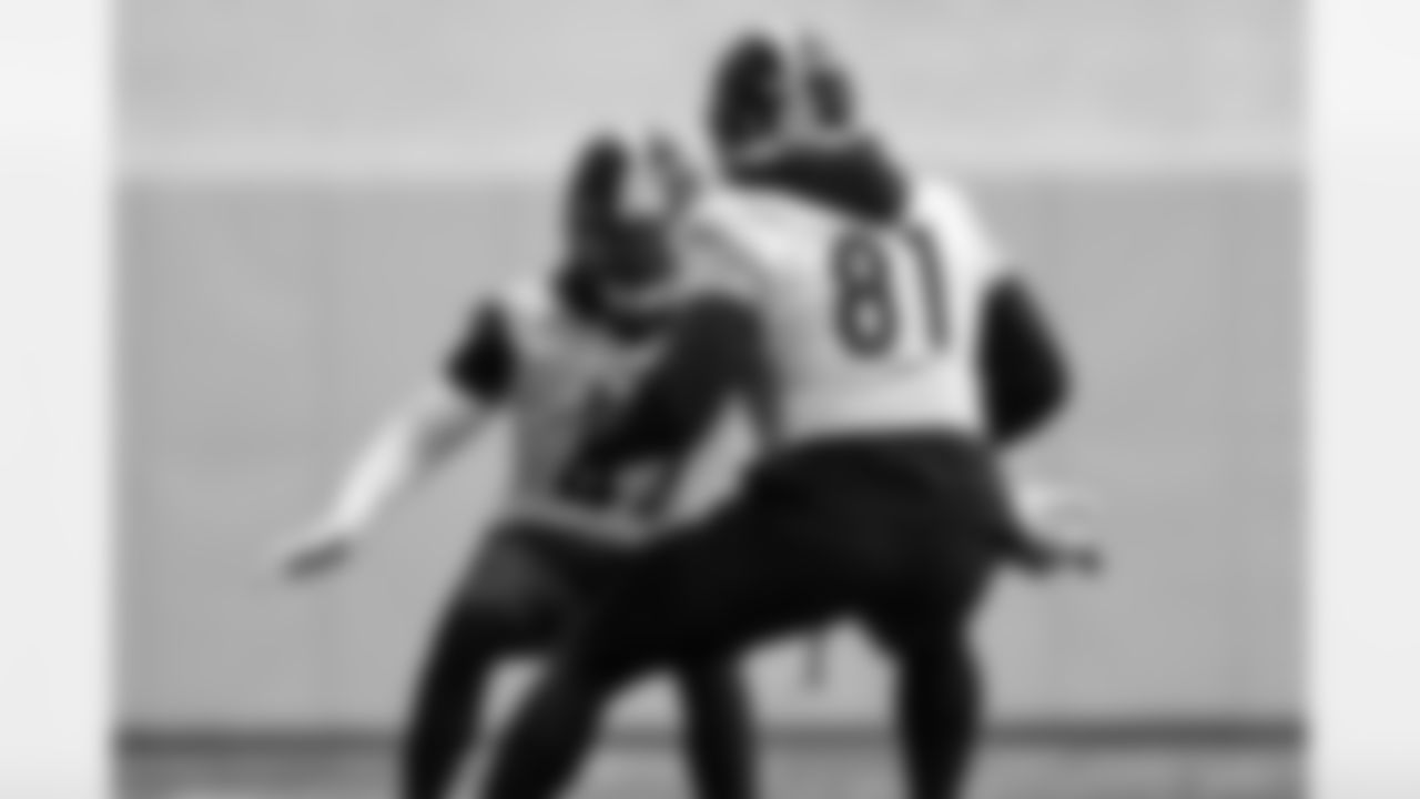 Pittsburgh Steelers cornerback James Pierre (42) during practice at the UPMC Rooney Sports Complex preparing for a Wild Card matchup against the Houston Texans, Saturday, Jan. 10, 2026 in Pittsburgh, PA. (Alysa Rubin / Pittsburgh Steelers)