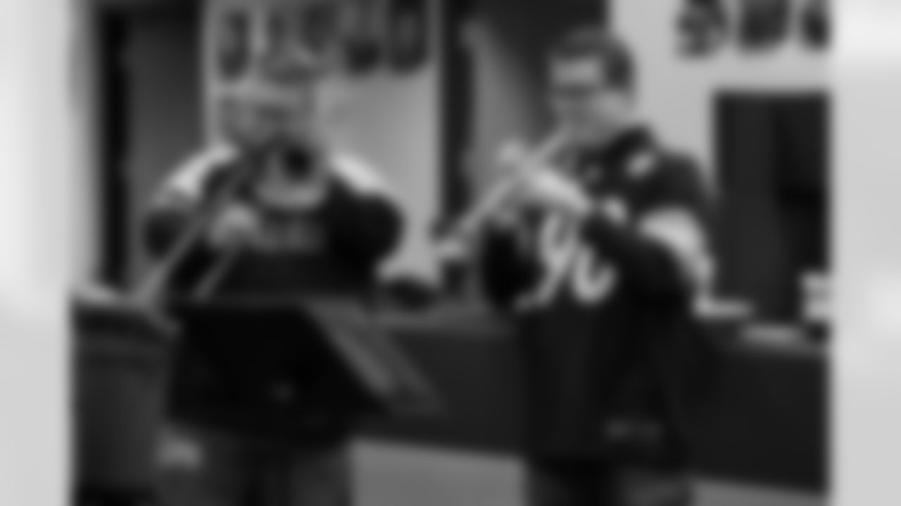 The Pittsburgh Symphony performs holiday music for the Steelers at the UPMC Rooney Sports Complex Thursday, Dec. 18, 2025 in Pittsburgh, PA. (Alysa Rubin / Pittsburgh Steelers)