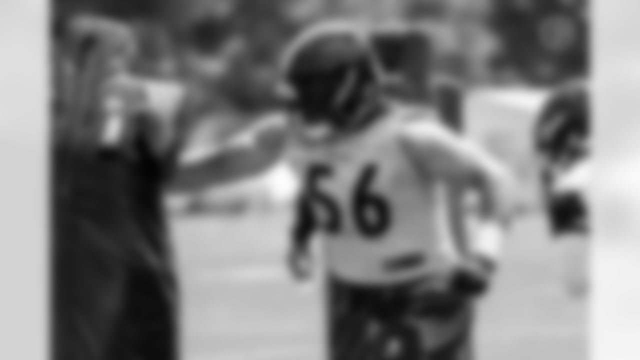 Pittsburgh Steelers linebacker Alex Highsmith (56) practices at the UPMC Rooney Sports Complex during the 2025 minicamp, Wednesday June 11, 2025. (Taylor Ollason/ Pittsburgh Steelers)