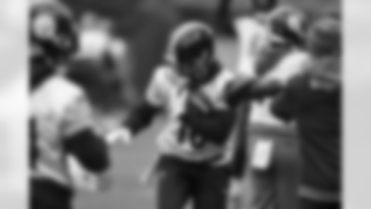 Pittsburgh Steelers wide receiver John Rhys Plumlee (16) during practice at the UPMC Rooney Sports Complex preparing for a Week 12 matchup against the Chicago Bears, Thursday, Nov. 20, 2025 in Pittsburgh, PA. (Karl Roser / Pittsburgh Steelers)