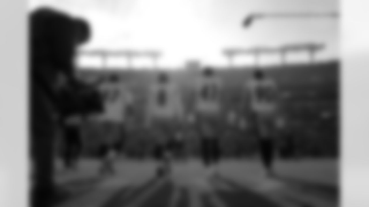 Pittsburgh Steelers defensive tackle Cameron Heyward (97), Pittsburgh Steelers quarterback Aaron Rodgers (8), Pittsburgh Steelers linebacker Payton Wilson (41) and Pittsburgh Steelers linebacker T.J. Watt (90) during a regular season game between the Pittsburgh Steelers and the Baltimore Ravens, Sunday, Dec. 7, 2025 in Baltimore, MD. (Karl Roser / Pittsburgh Steelers)