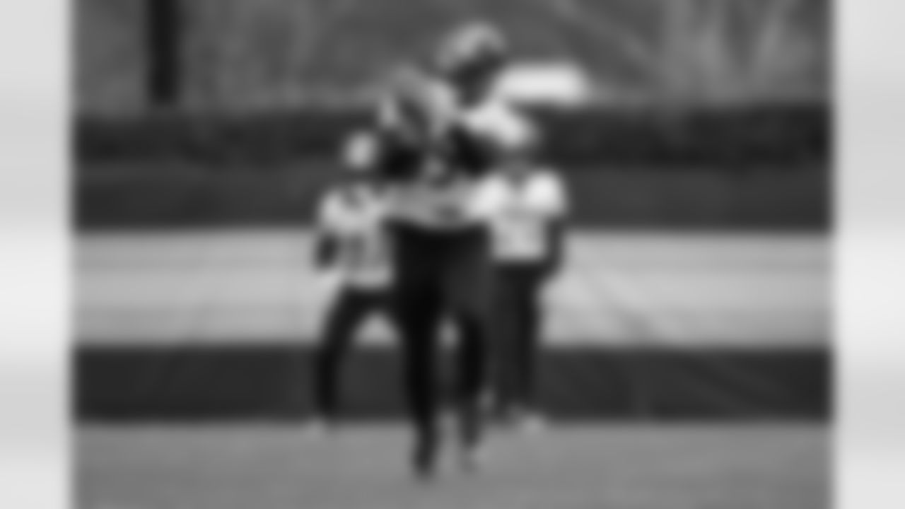 Pittsburgh Steelers wide receiver Ke'Shawn Williams (85) during practice at the UPMC Rooney Sports Complex preparing for a Week 11 matchup against the Cincinnati Bengals, Friday, Nov. 14, 2025 in Pittsburgh, PA. (Alysa Rubin / Pittsburgh Steelers)