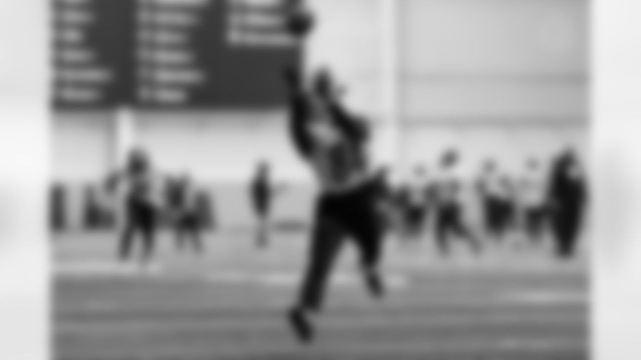 Pittsburgh Steelers wide receiver Max Hurleman (84) during practice at the UPMC Rooney Sports Complex preparing for a Wild Card matchup against the Houston Texans, Saturday, Jan. 10, 2026 in Pittsburgh, PA. (Alysa Rubin / Pittsburgh Steelers)