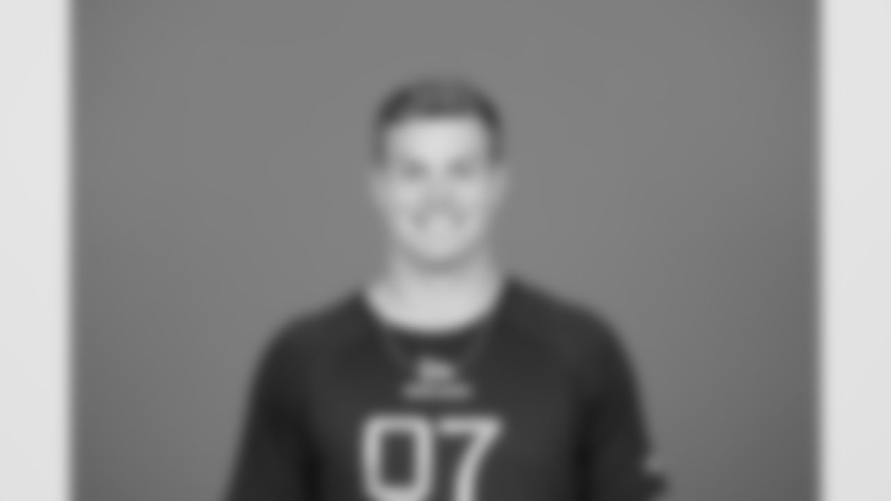 Ohio State quarterback Will Howard (QB07) poses for a portrait at the NFL football Combine on Wednesday, Feb. 26, 2025 in Indianapolis. (AJ Mast/AP Content Services for the NFL)