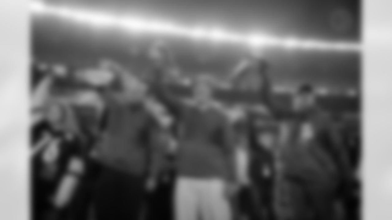 Jon Kolb, Andy Russell and Rocky Bleier led the Terrible Towel Twirl for the Steelers game against the Carolina Panthers in 2018