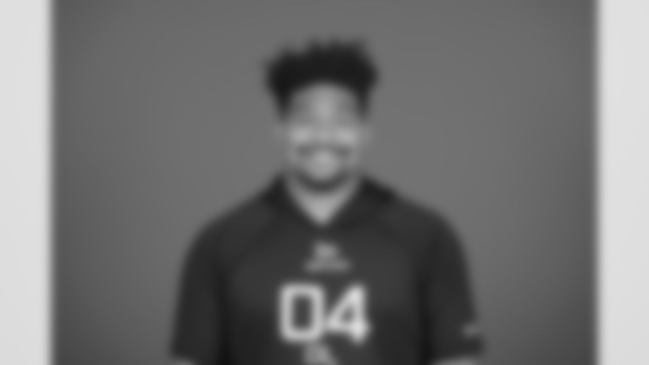 Iowa defensive lineman Yahya Black (DL04) poses for a portrait at the NFL football Combine on Tuesday, Feb. 25, 2025 in Indianapolis. (AJ Mast/AP Content Services for the NFL)