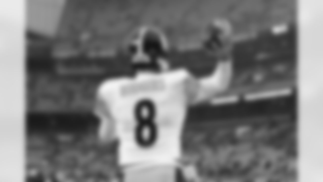 Pittsburgh Steelers quarterback Aaron Rodgers (8) during a regular season game between the Pittsburgh Steelers and the Cleveland Browns, Sunday, Dec. 28, 2025 in Cleveland, OH. (Karl Roser / Pittsburgh Steelers)