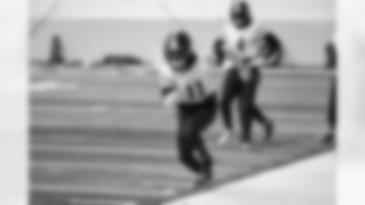 Pittsburgh Steelers wide receiver Marquez Valdes-Scantling (11) during practice at the UPMC Rooney Sports Complex preparing for a Week 14 matchup against the Baltimore Ravens, Wednesday, Dec. 3, 2025 in Pittsburgh, PA. (Karl Roser / Pittsburgh Steelers)