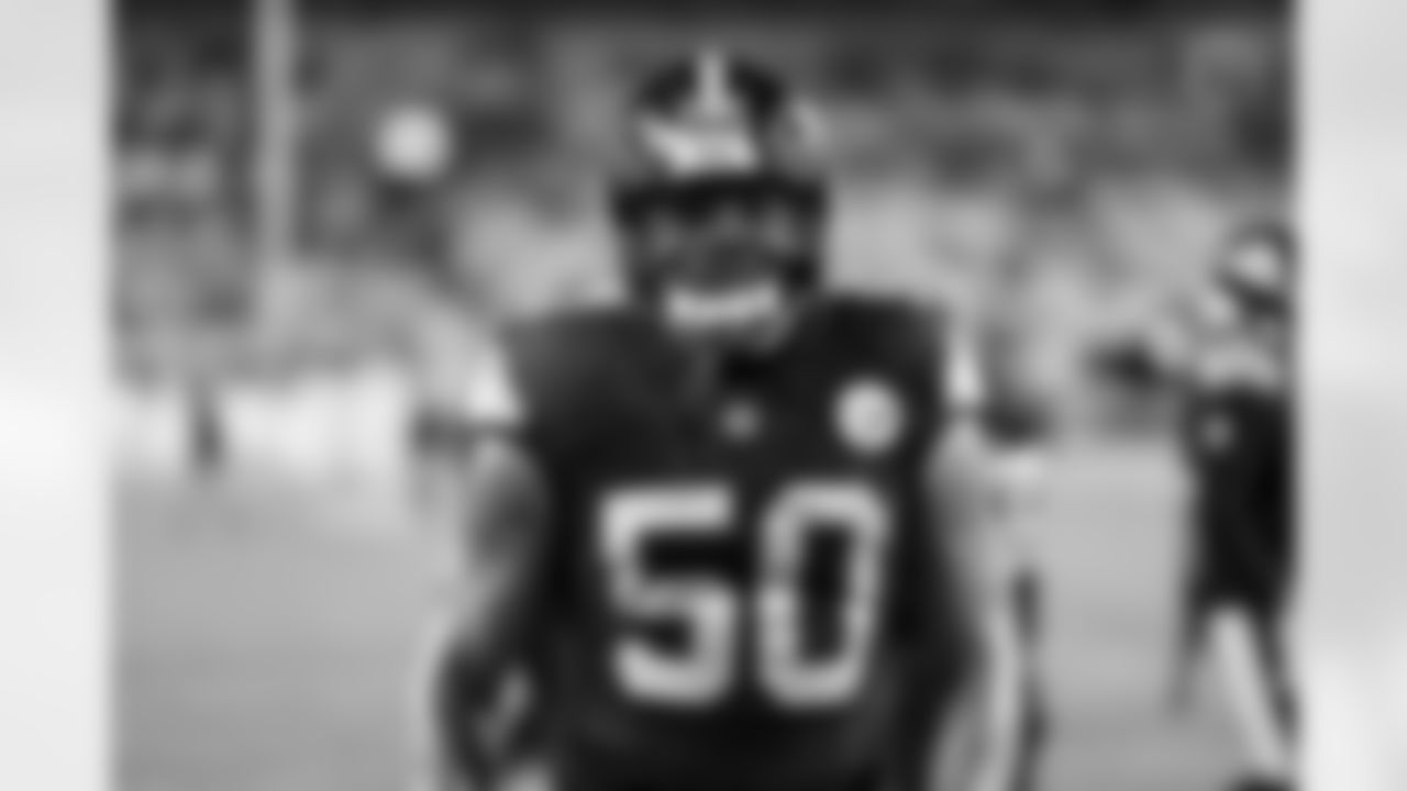 Pittsburgh Steelers linebacker Malik Harrison (50) during a regular season game between the Pittsburgh Steelers and the Miami Dolphins, Monday, Dec. 15, 2025 in Pittsburgh, PA. (Karl Roser / Pittsburgh Steelers)