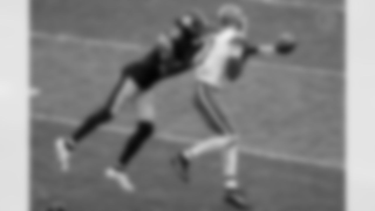 Pittsburgh Steelers cornerback James Pierre (42) during a regular season game between the Pittsburgh Steelers and the Cleveland Browns, Sunday, Oct. 12, 2025 in Pittsburgh, PA. The Steelers defeated the Browns 23-9. (Emilee Fails/ Pittsburgh Steelers)