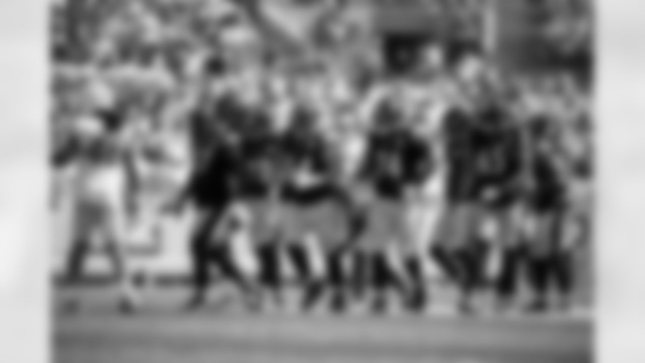 The Pittsburgh Steelers offensive line during a regular season game between the Pittsburgh Steelers and the Los Angeles Chargers, Sunday, Sept. 22, 2024 in Pittsburgh, PA. The Steelers defeated the Chargers 20-10. (Karl Roser / Pittsburgh Steelers)