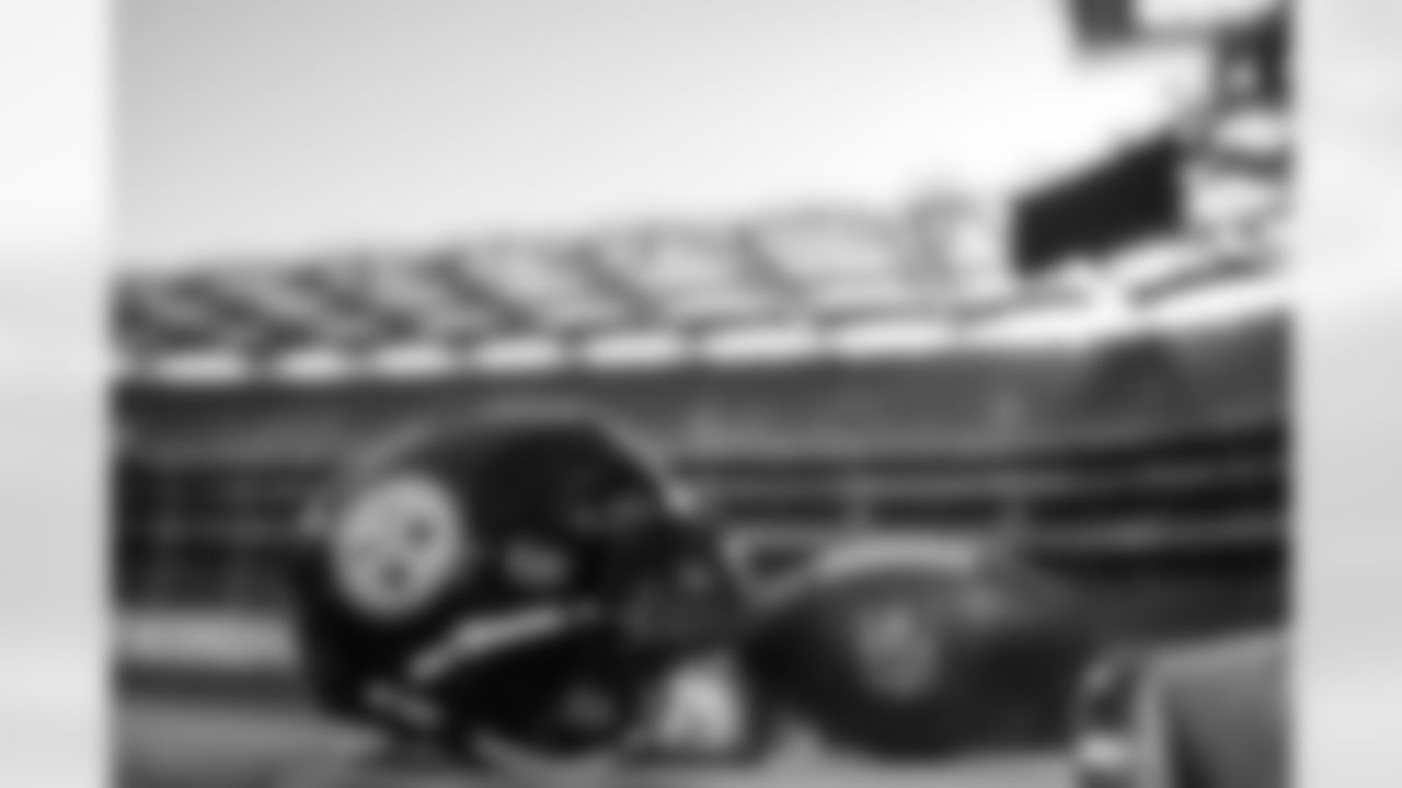 Steelers equipement featured in Croke Park ahead of the 2025 Dublin game on Friday, Jan. 31, 2025 in Dublin, Ireland. (Simon Crowe/Sportfiles) * NO REPRODUCTION FEE *