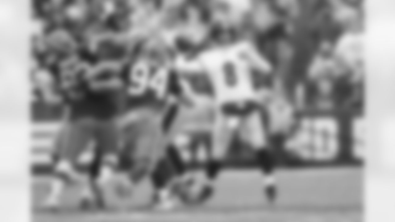 Pittsburgh Steelers quarterback Aaron Rodgers (8) during a regular season game between the Pittsburgh Steelers and the Cleveland Browns, Sunday, Dec. 28, 2025 in Cleveland, OH. (Karl Roser / Pittsburgh Steelers)