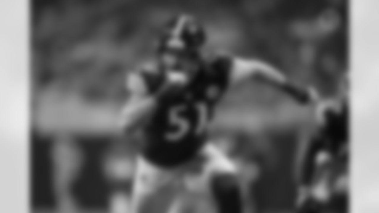Pittsburgh Steelers linebacker Nick Herbig (51) during a preseason game between the Pittsburgh Steelers and the Atlanta Falcons, Thursday, Aug. 24, 2023 in Atlanta, GA. The Steelers defeated the Falcons 24-0. (Karl Roser / Pittsburgh Steelers)