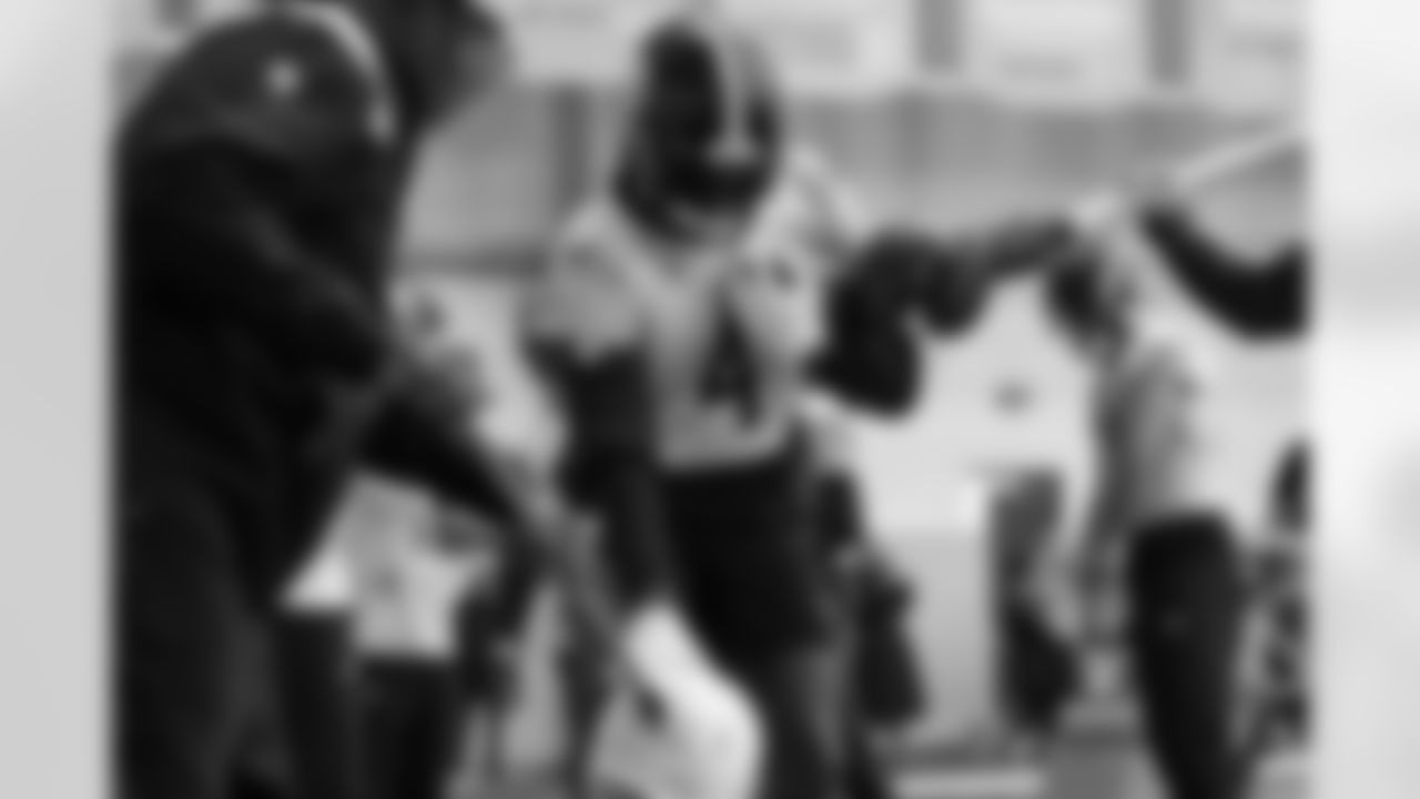 Pittsburgh Steelers wide receiver DK Metcalf (4) during practice at the UPMC Rooney Sports Complex preparing for a Week 14 matchup against the Baltimore Ravens, Thursday, Dec. 4, 2025 in Pittsburgh, PA. (Alysa Rubin / Pittsburgh Steelers)