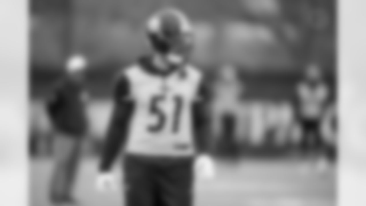 Pittsburgh Steelers linebacker Nick Herbig (51) during practice at the UPMC Rooney Sports Complex preparing for a Wild Card matchup against the Houston Texans, Friday, Jan. 9, 2026 in Pittsburgh, PA. (Karl Roser / Pittsburgh Steelers)