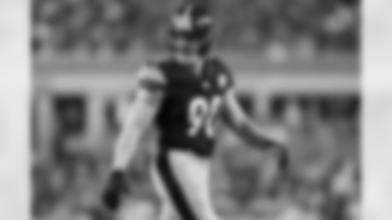 Pittsburgh Steelers linebacker T.J. Watt (90) during a postseason Wild Card game between the Pittsburgh Steelers and the Houston Texans, Monday, Jan. 12, 2026 in Pittsburgh, PA. (Karl Roser / Pittsburgh Steelers)