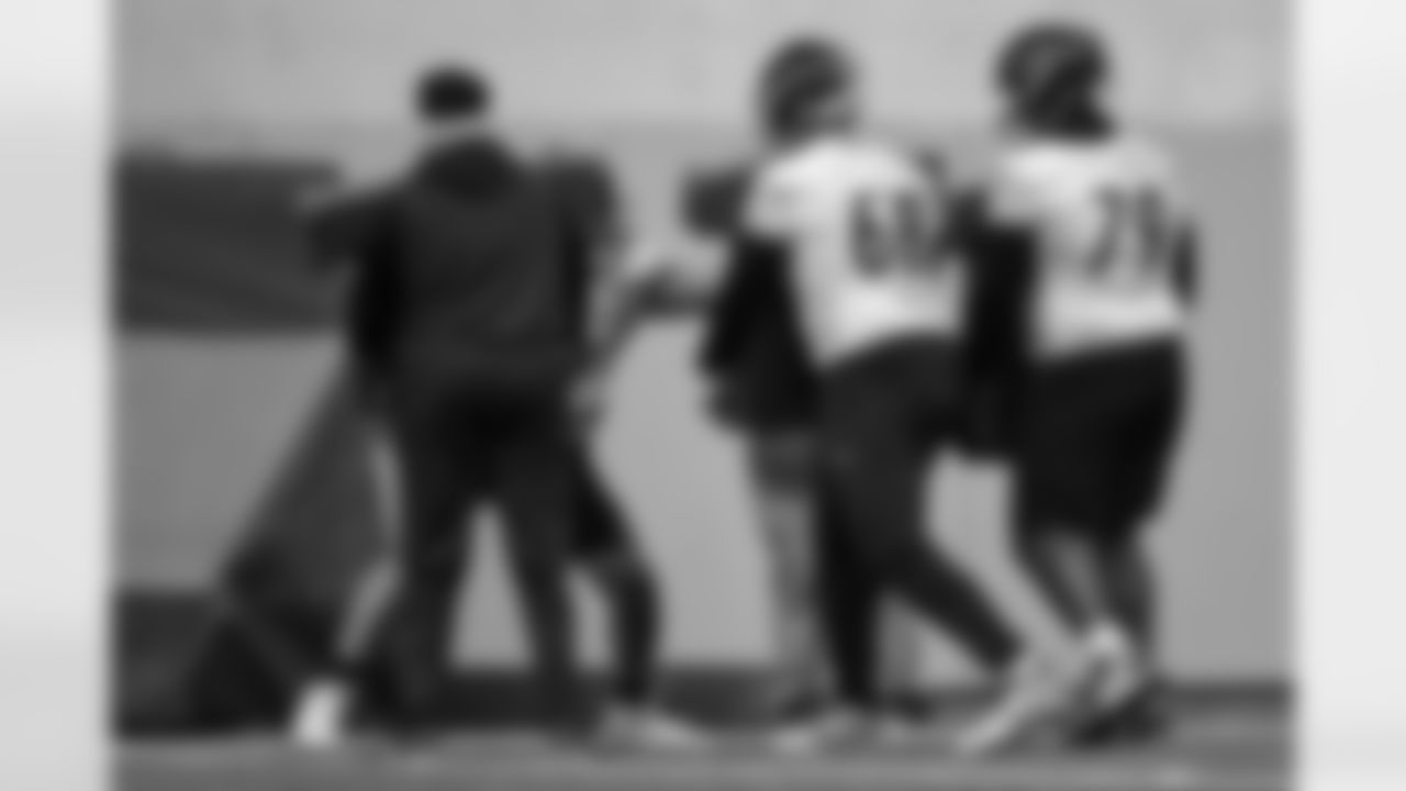 Pittsburgh Steelers offensive tackle Dylan Cook (60) during practice at the UPMC Rooney Sports Complex preparing for a Week 14 matchup against the Baltimore Ravens, Thursday, Dec. 4, 2025 in Pittsburgh, PA. (Alysa Rubin / Pittsburgh Steelers)