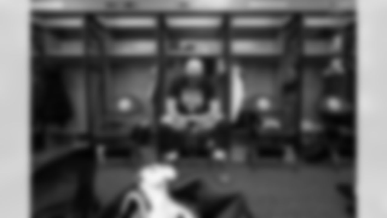 Pittsburgh Steelers quarterback Aaron Rodgers (8) sits at his locker following a regular season game between the Pittsburgh Steelers and the Baltimore Ravens, Sunday, Jan. 4, 2026 in Pittsburgh, PA. The Steelers defeated the Ravens 26-24. (Karl Roser / Pittsburgh Steelers)