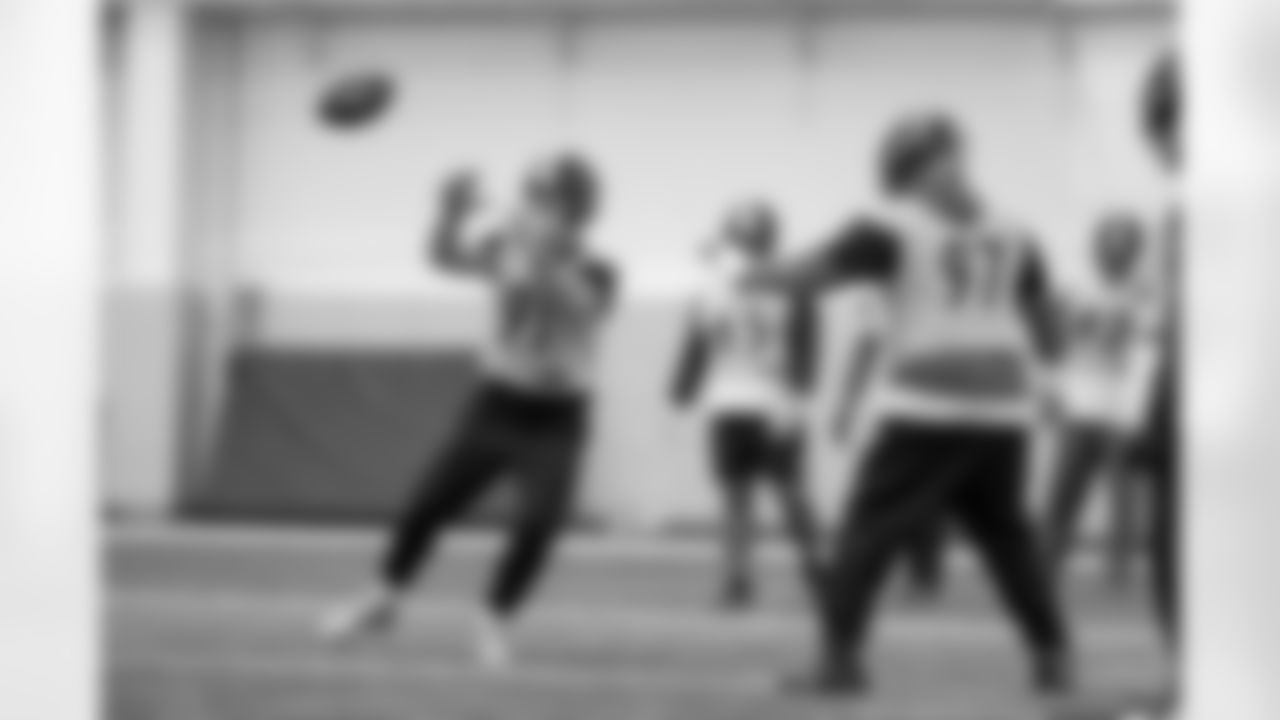 Pittsburgh Steelers defensive end Logan Lee (91) during practice at the UPMC Rooney Sports Complex preparing for a Wild Card matchup against the Houston Texans, Saturday, Jan. 10, 2026 in Pittsburgh, PA. (Karl Roser / Pittsburgh Steelers)