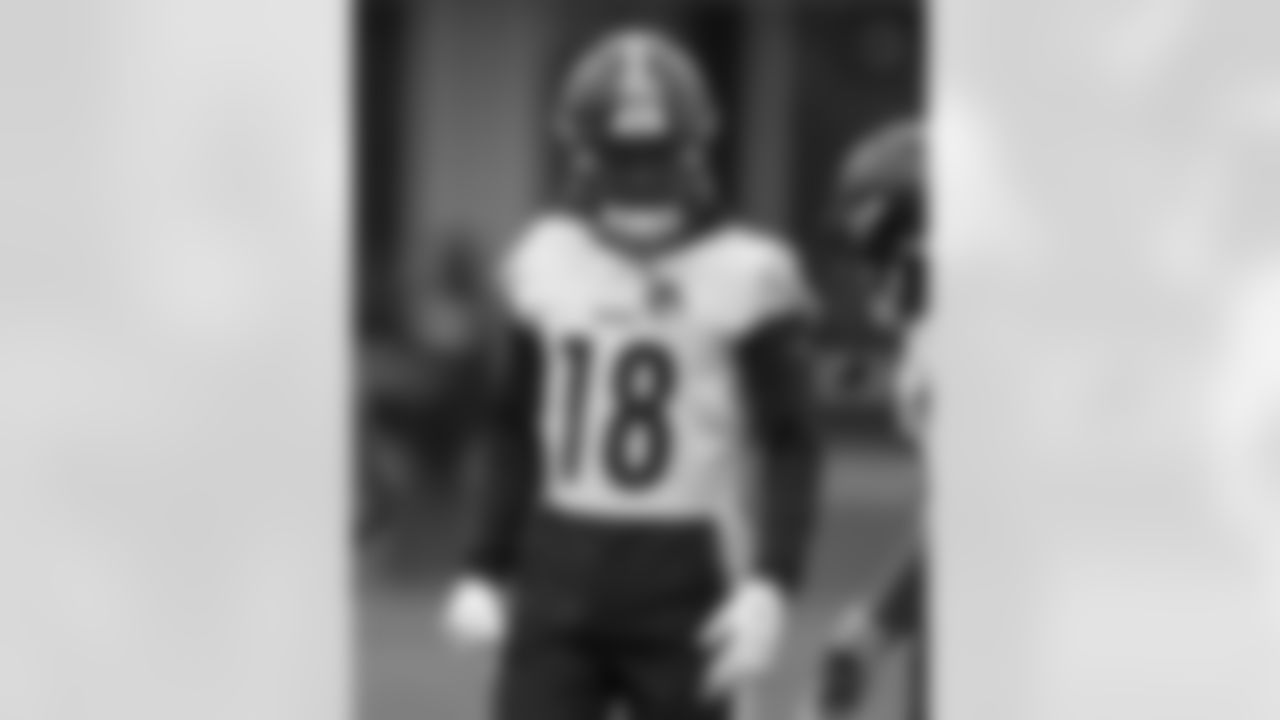 Pittsburgh Steelers wide receiver Diontae Johnson (18) during practice at the UPMC Rooney Sports Complex preparing for a Week 10 matchup against the Green Bay Packers, Friday, Nov. 10, 2023 in Pittsburgh, PA. (Karl Roser / Pittsburgh Steelers)