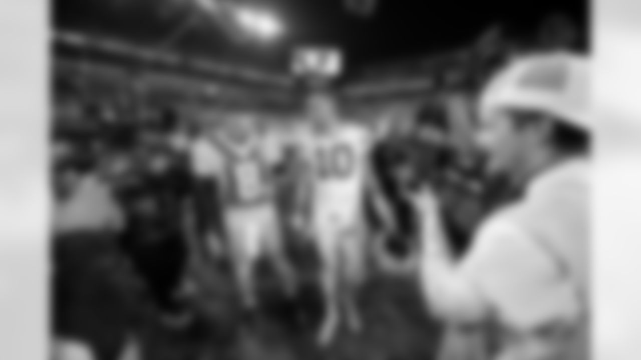 Pittsburgh Steelers quarterback Aaron Rodgers (8) and Green Bay Packers quarterback Jordan Love (10) during a regular season game between the Pittsburgh Steelers and the Green Bay Packers, Sunday, Oct. 26, 2025 in Pittsburgh, PA. The Packers beat the Steelers 35-25. (Karl Roser / Pittsburgh Steelers)