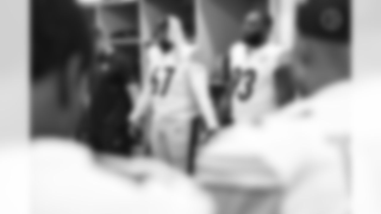 Pittsburgh Steelers offensive lineman Calvin Anderson (67) Pittsburgh Steelers defensive tackle Esezi Otomewo (93) during a regular season game between the Pittsburgh Steelers and the Los Angeles Chargers, Sunday, Nov. 9, 2025 in Inglewood, CA. (Karl Roser / Pittsburgh Steelers)