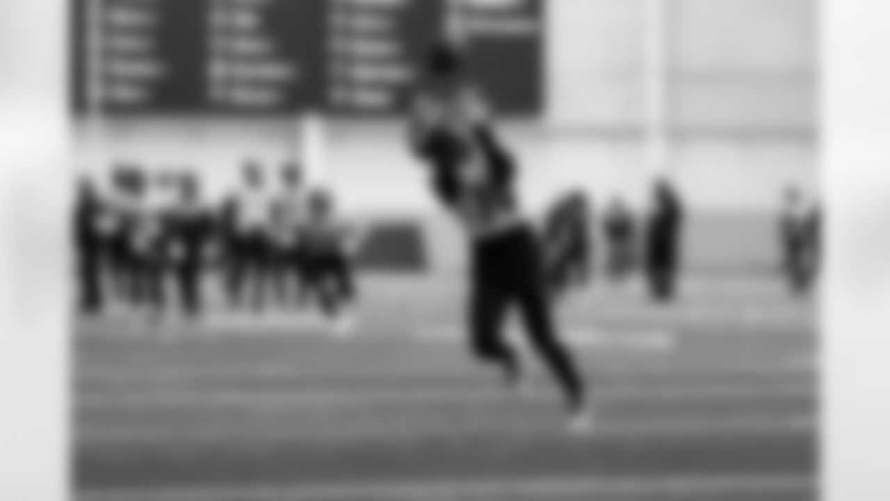 Pittsburgh Steelers wide receiver Calvin Austin III (19) during practice at the UPMC Rooney Sports Complex preparing for a Wild Card matchup against the Houston Texans, Saturday, Jan. 10, 2026 in Pittsburgh, PA. (Alysa Rubin / Pittsburgh Steelers)