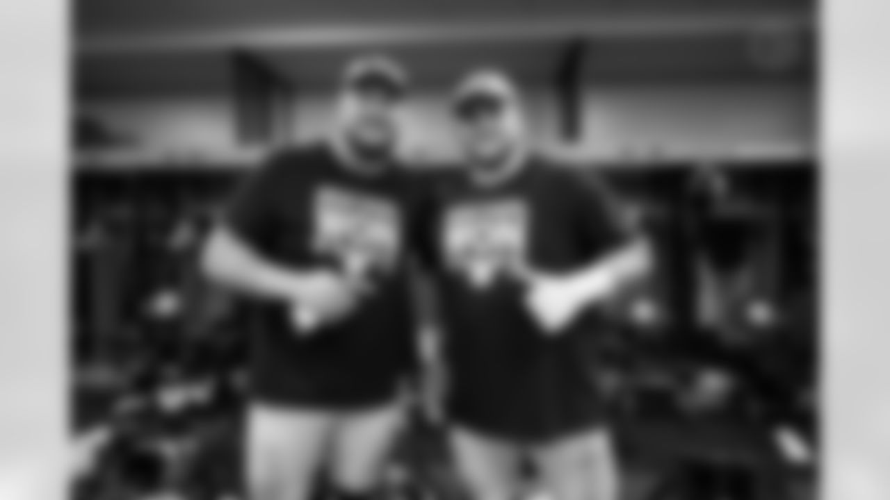 Pittsburgh Steelers guard Mason McCormick (66) and Pittsburgh Steelers center Zach Frazier (54) following a regular season game between the Pittsburgh Steelers and the Baltimore Ravens, Sunday, Jan. 4, 2026 in Pittsburgh, PA. The Steelers defeated the Ravens 26-24. (Karl Roser / Pittsburgh Steelers)