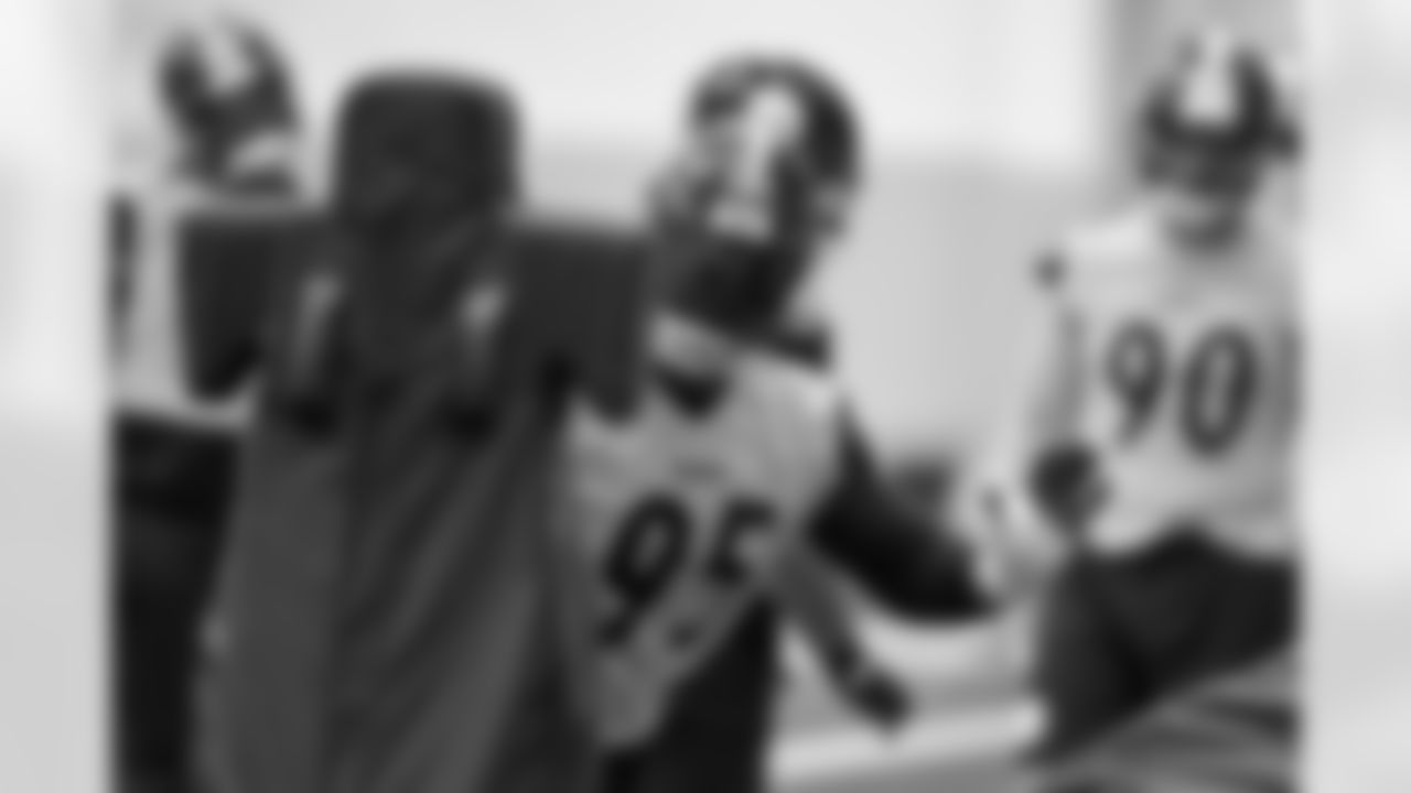 Pittsburgh Steelers defensive tackle Keeanu Benton (95) during practice at the UPMC Rooney Sports Complex preparing for a Week 9 matchup against the Indianapolis Colts, Thursday, Oct. 30, 2025 in Pittsburgh, PA. (Karl Roser / Pittsburgh Steelers)