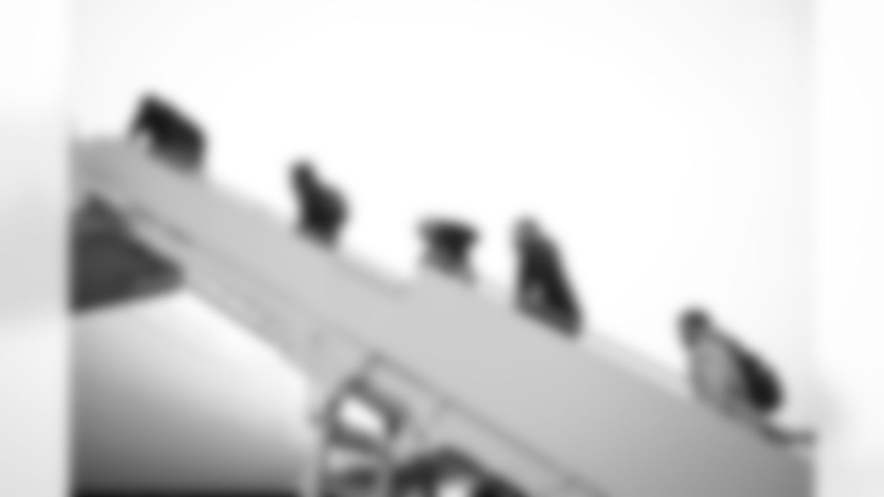 Pittsburgh Steelers wide receiver Ben Skowronek (15) Pittsburgh Steelers cornerback Joey Porter Jr. (24) Pittsburgh Steelers wide receiver Ke'Shawn Williams (85) and Pittsburgh Steelers linebacker Alex Highsmith (56) travels to Los Angeles on Saturday, Nov. 8, 2025 for the Week 10 regular season matchup against the Los Angeles Chargers. (Alysa Rubin / Pittsburgh Steelers)