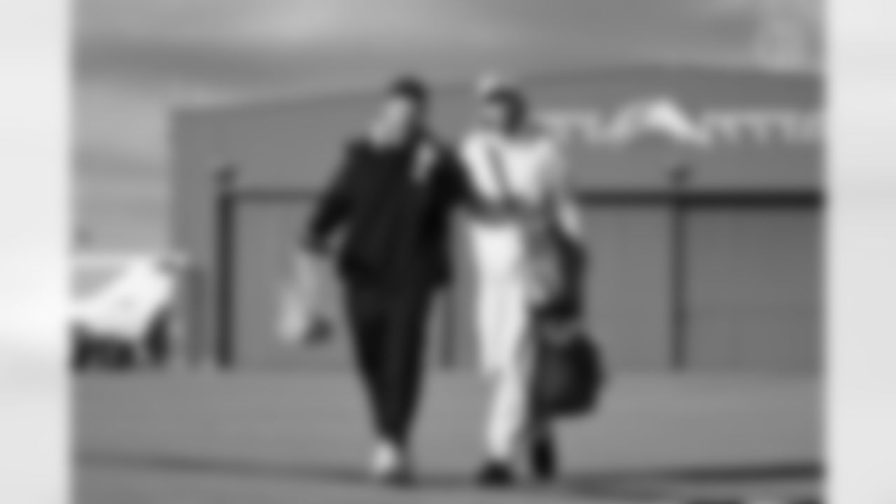 Pittsburgh Steelers long snapper Christian Kuntz (46) and Pittsburgh Steelers wide receiver Ben Skowronek (15) travels to Chicago on Saturday, Nov. 22, 2025 for the Week 12 regular season matchup against the Chicago Bears. (Alysa Rubin / Pittsburgh Steelers)