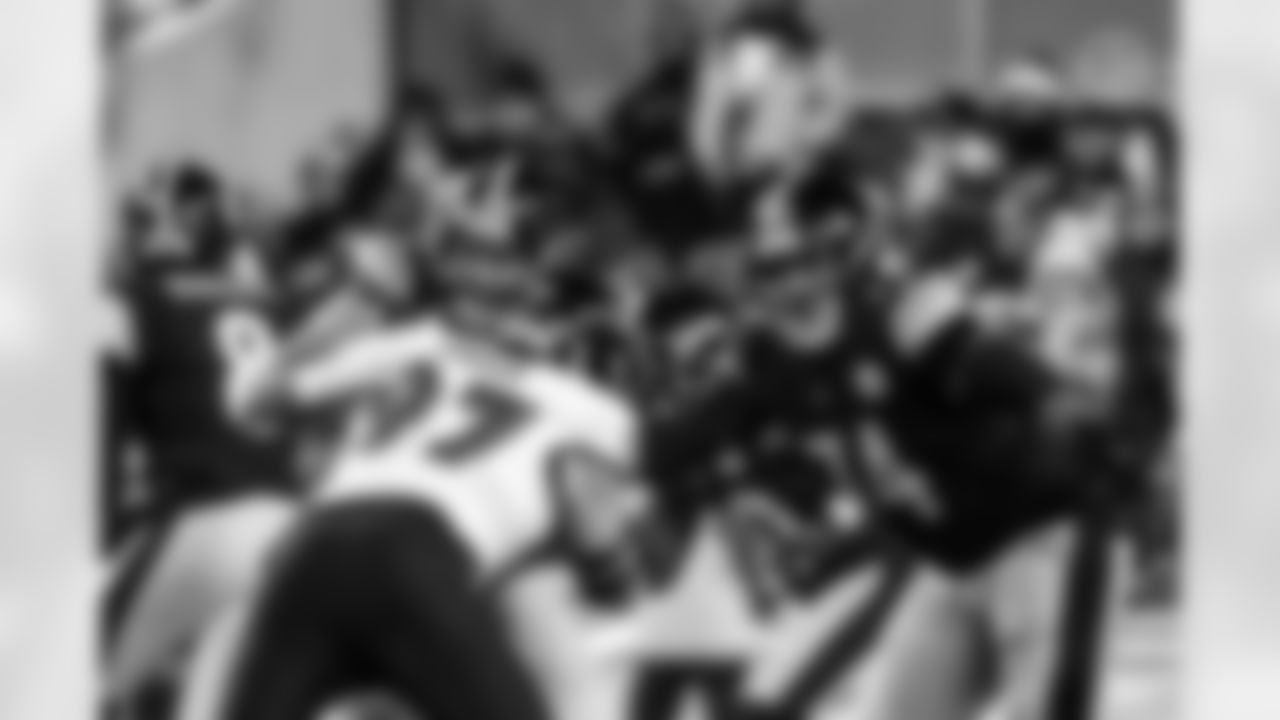 Pittsburgh Steelers offensive tackle Dylan Cook (60) and Pittsburgh Steelers offensive lineman Spencer Anderson (74) during a regular season game between the Pittsburgh Steelers and the Baltimore Ravens, Sunday, Jan. 4, 2026 in Pittsburgh, PA. The Steelers defeated the Ravens 26-24. (Taylor Ollason / Pittsburgh Steelers)