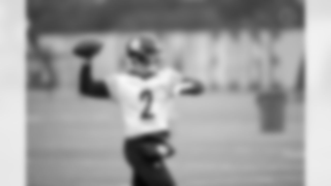 Pittsburgh Steelers quarterback Mason Rudolph (2) during practice at the UPMC Rooney Sports Complex preparing for a Week 13 matchup against the Buffalo Bills, Wednesday, Nov. 26, 2025 in Pittsburgh, PA. (Karl Roser / Pittsburgh Steelers)