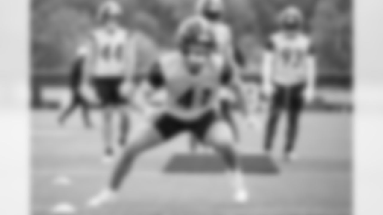 Pittsburgh Steelers linebacker Payton Wilson (41) participates in the Organized Team Activities (OTAs), Tuesday May 27, 2025 at the UPMC Rooney Sports Complex. (Karl Roser / Pittsburgh Steelers)