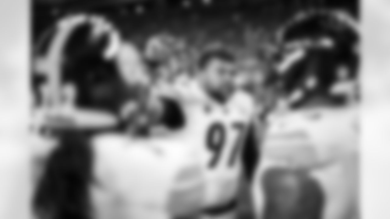 Pittsburgh Steelers defensive tackle Cameron Heyward (97) prior to a preseason game between the Pittsburgh Steelers and the Detroit Lions, on Saturday August 24, 2024 in Detroit, Michigan. (Alysa Rubin / Pittsburgh Steelers)