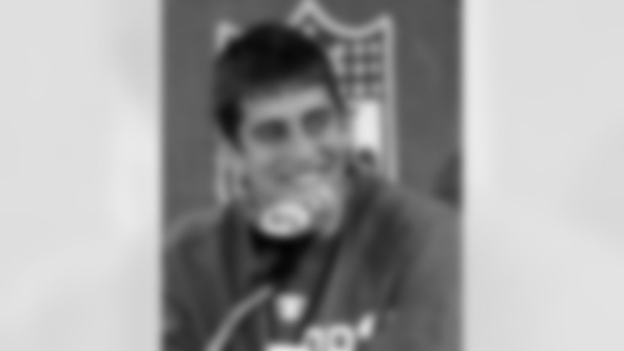 California quarterback Aaron Rodgers reacts to a question during a news conference at the NFL Combine, Friday, Feb. 25, 2005 in Indianapolis. (AP Photo/John Harrell)