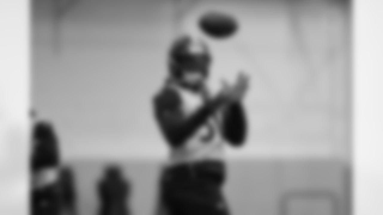 Pittsburgh Steelers linebacker Malik Harrison (50) during practice at the UPMC Rooney Sports Complex preparing for a Week 16 matchup against the Detroit Lions, Friday, Dec. 19, 2025 in Pittsburgh, PA. (Alysa Rubin / Pittsburgh Steelers)