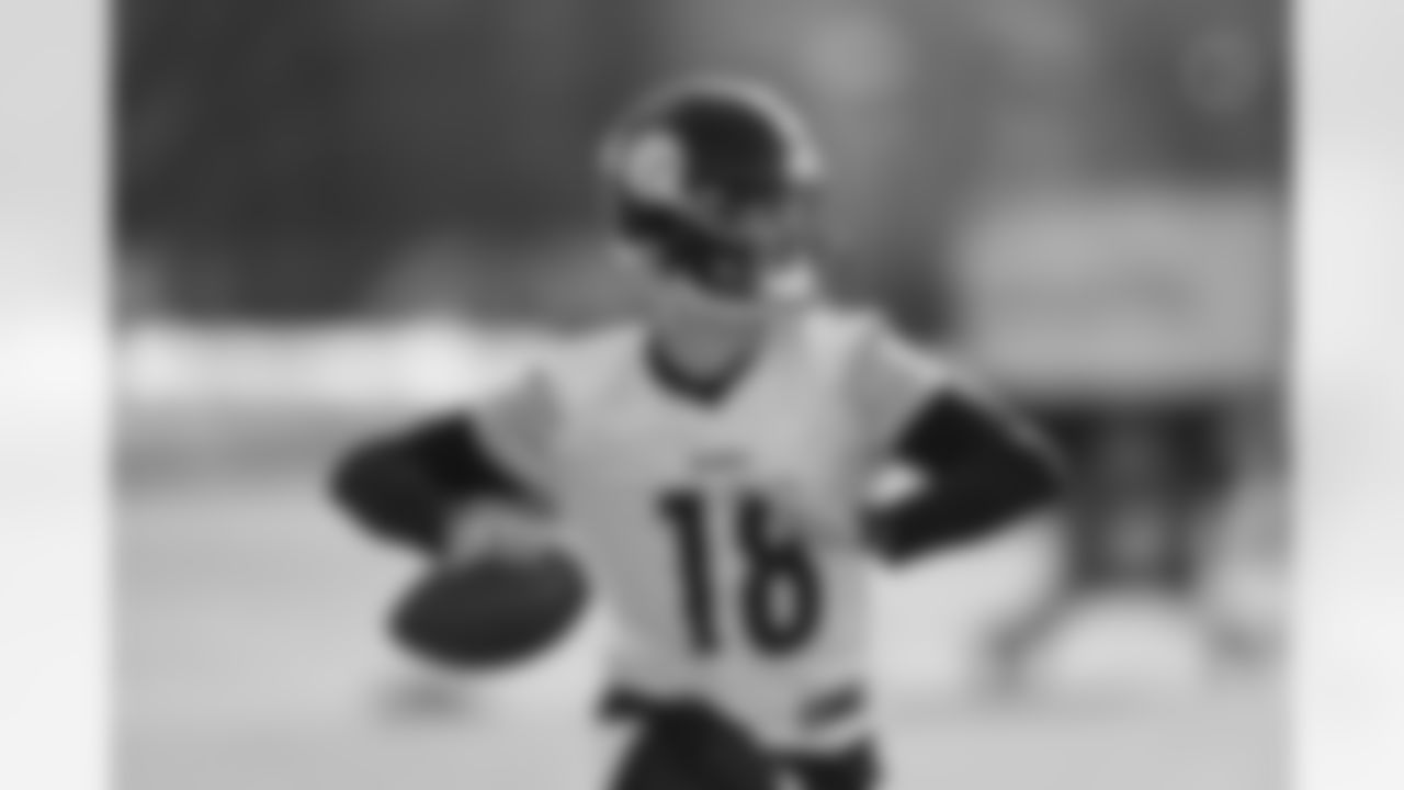 Pittsburgh Steelers quarterback Will Howard (18) during practice at the UPMC Rooney Sports Complex preparing for a Week 16 matchup against the Detroit Lions, Thursday, Dec. 18, 2025 in Pittsburgh, PA. (Karl Roser / Pittsburgh Steelers)