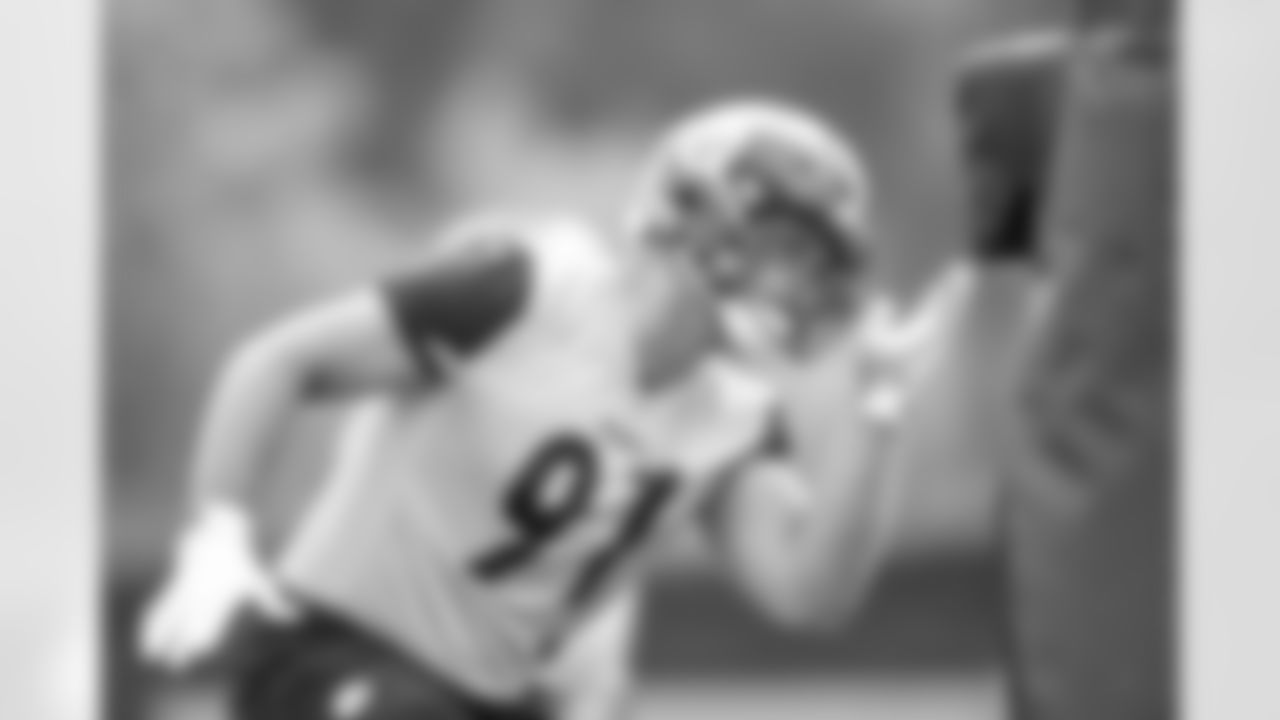 Pittsburgh Steelers defensive end Logan Lee (91) participates in the Organized Team Activities (OTAs), Tuesday May 27, 2025 at the UPMC Rooney Sports Complex. (Karl Roser / Pittsburgh Steelers)