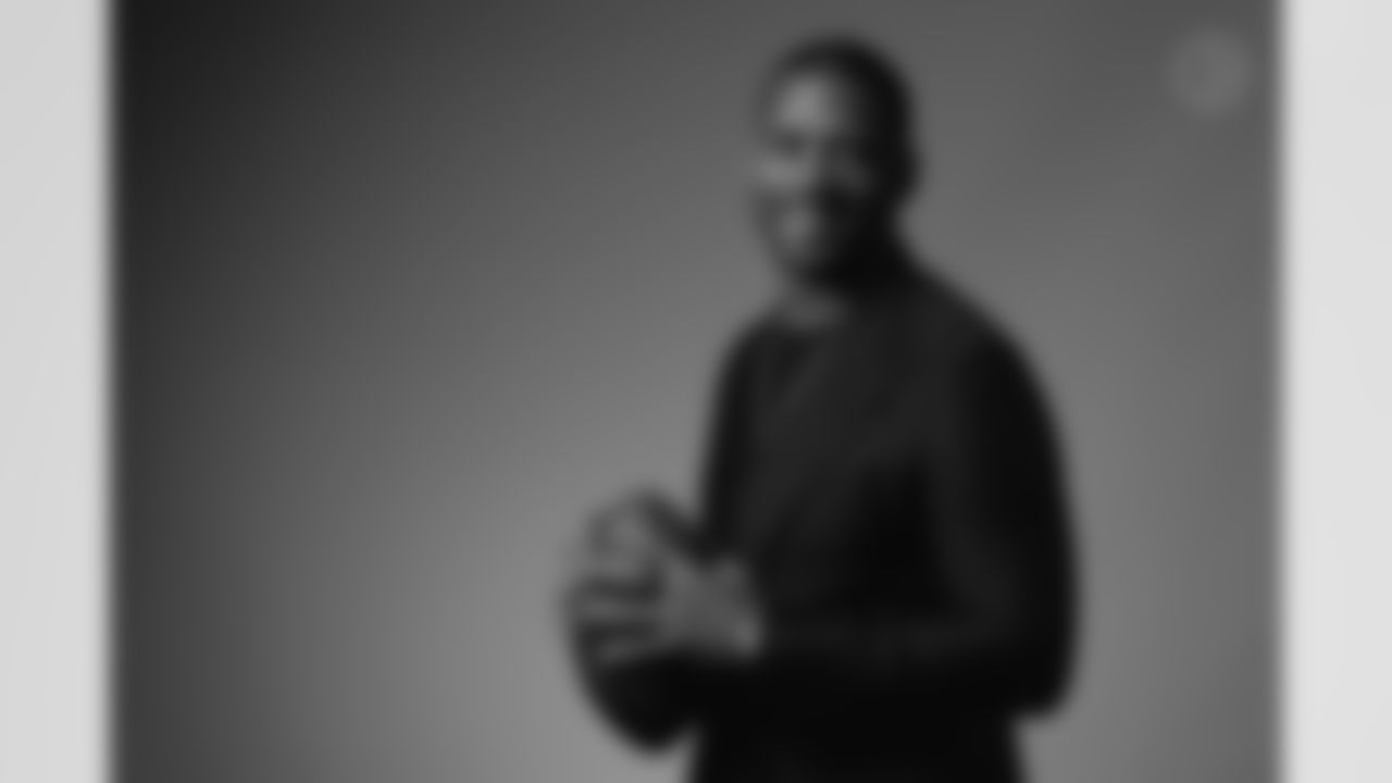 Pittsburgh Steelers quarterback Russell Wilson poses for a photo Friday, March 15, 2024 in Pittsburgh, PA. (Karl Roser / Pittsburgh Steelers)