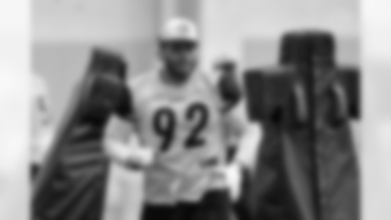 Pittsburgh Steelers defensive tackle Isaiahh Loudermilk (92) during practice at the UPMC Rooney Sports Complex preparing for a Week 16 matchup against the Baltimore Ravens, Wednesday, Dec. 18, 2024 in Pittsburgh, PA. (Karl Roser / Pittsburgh Steelers)