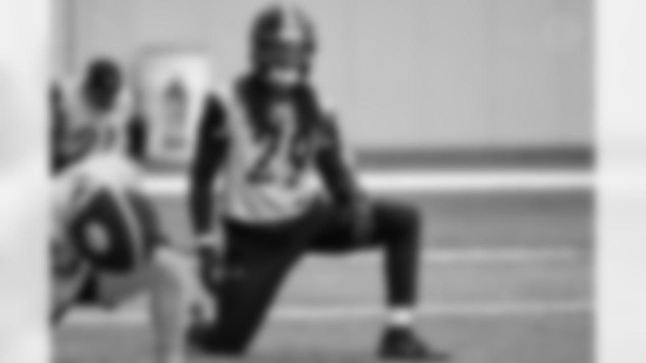 Pittsburgh Steelers safety Kyle Dugger (29) during practice at the UPMC Rooney Sports Complex preparing for a Week 9 matchup against the Indianapolis Colts, Thursday, Oct. 30, 2025 in Pittsburgh, PA. (Karl Roser / Pittsburgh Steelers)