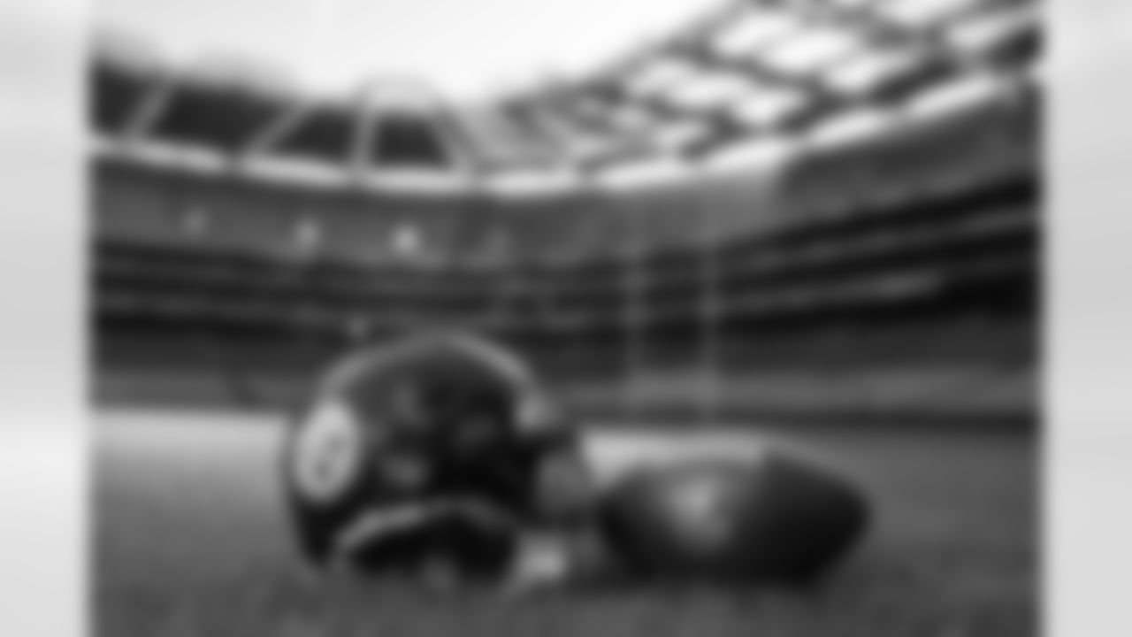 Steelers equipement featured in Croke Park ahead of the 2025 Dublin game on Friday, Jan. 31, 2025 in Dublin, Ireland. (Simon Crowe/Sportfiles) * NO REPRODUCTION FEE *