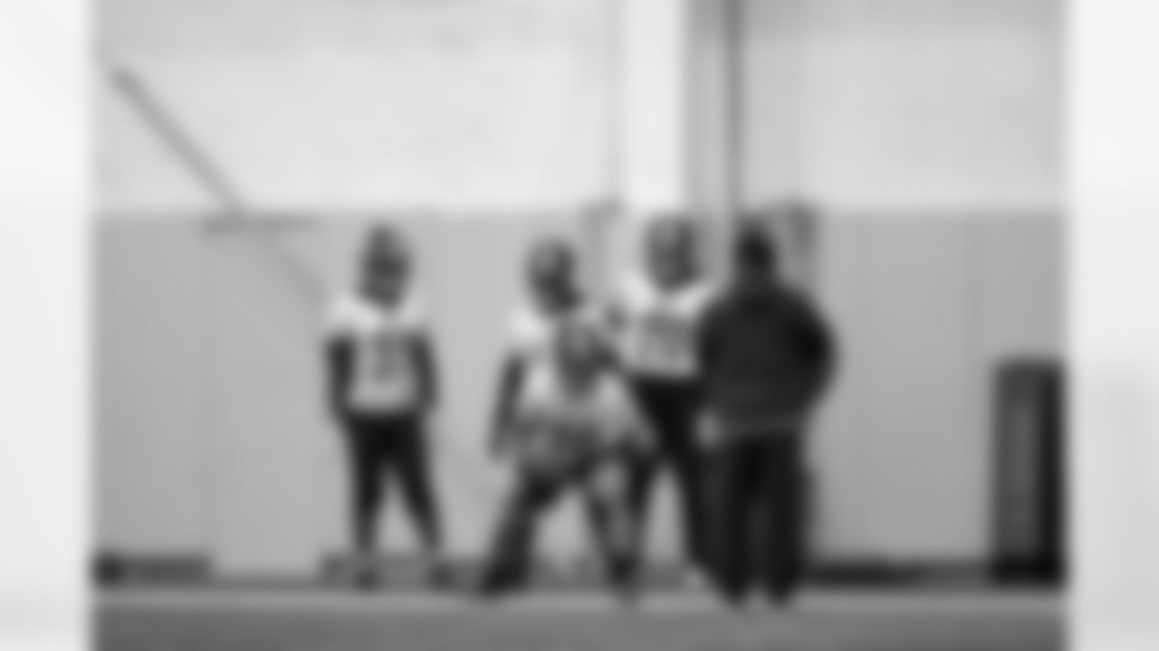 The Pittsburgh Steelers running backs during practice at the UPMC Rooney Sports Complex preparing for a Week 15 matchup against the Miami Dolphins, Friday, Dec. 12, 2025 in Pittsburgh, PA. (Karl Roser / Pittsburgh Steelers)